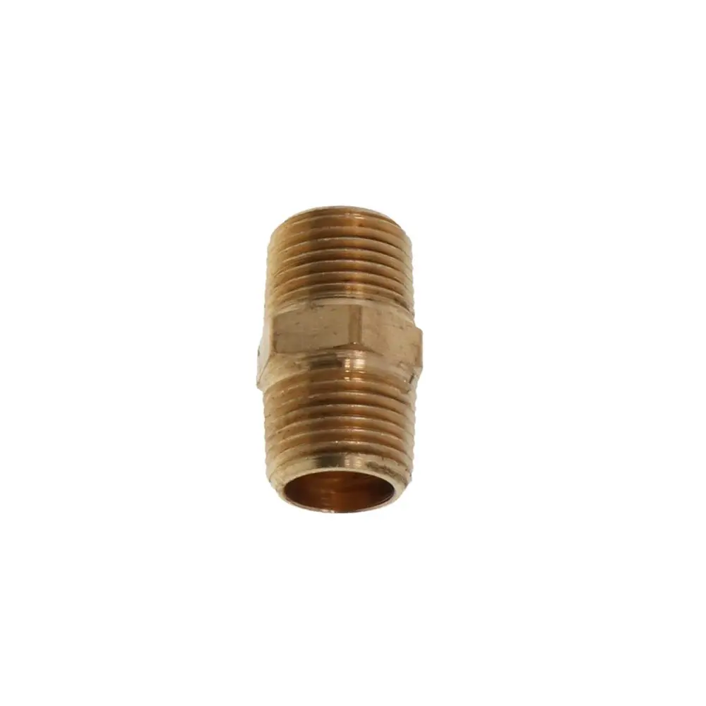 Lead-Free Brass Hex Nipple Threaded 3/8 Mpt X 1-1/4 L 1