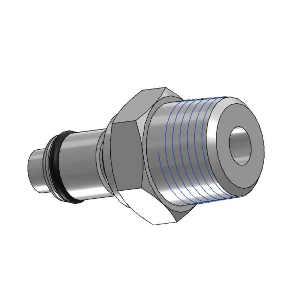 Lcd24006vbr Valved Male Thread Coupling Insert 3/8 Npt (Viton) O-Rings 2