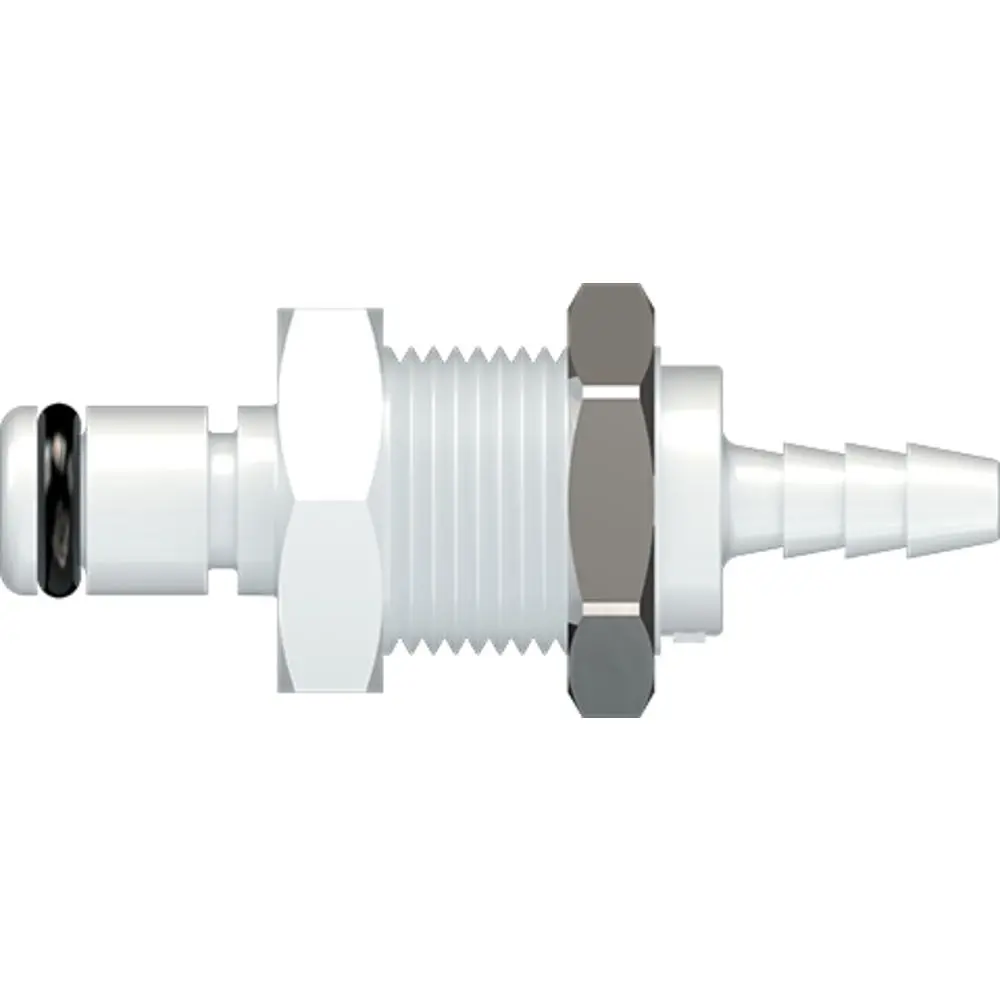 Linktech 20Ac Series Panel Mt. Male, Non-Valved, 1/8" Hb, Natural Acetal, Buna N 1