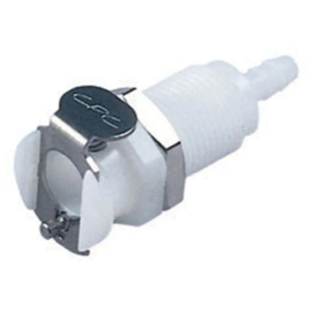 12900 Nsf Valved Panel Mount Hose Barb Coupling Body 1/4 Id Barb 1
