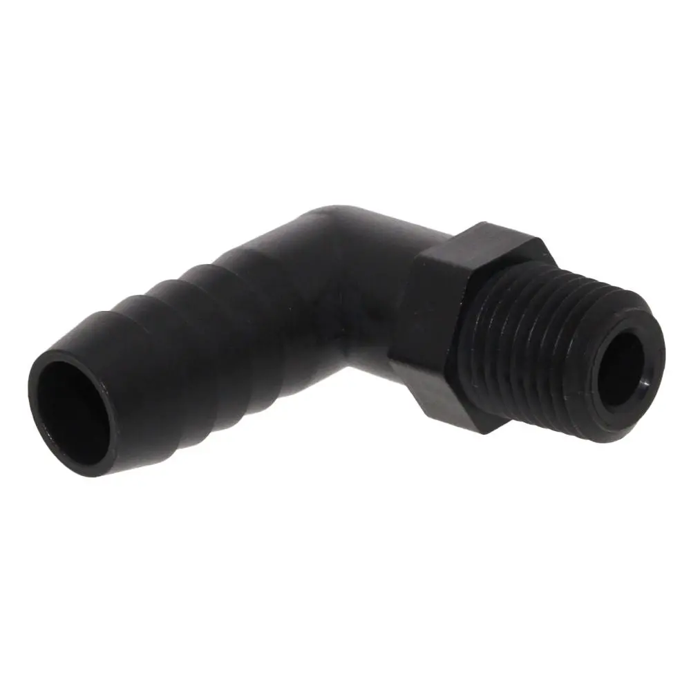 Male Elbow Barb X Male Npt - 3/8" Hb X 1/8" Mnpt - Black Polypropylene 2