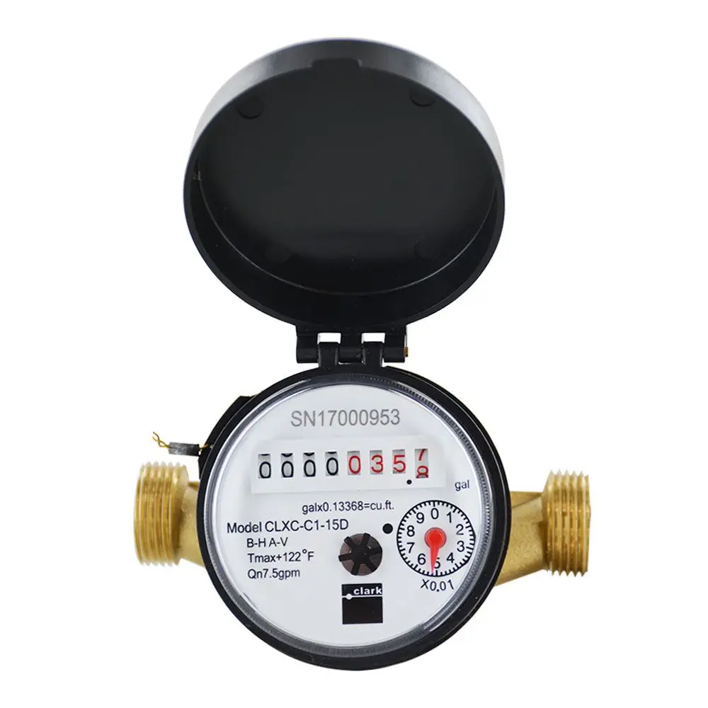 Clark Clxc-C1 Series Single Jet Totalizing Water Meter 1/2"Npt  No Pulse Per Gal 1