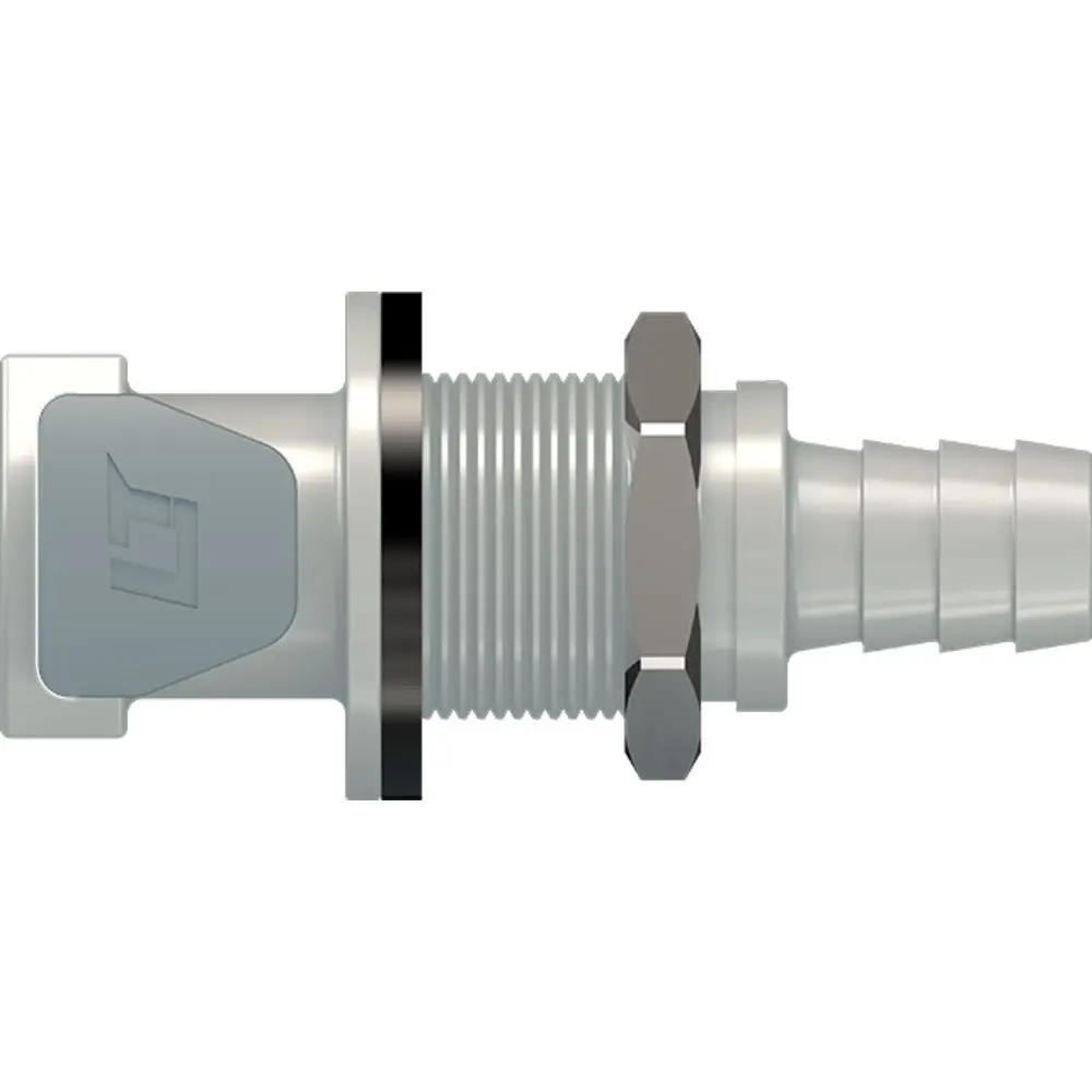 Linktech 50Pp Series Panel Mt. Female, Valved, 3/8" Hb, Polypropylene, Epdm 1