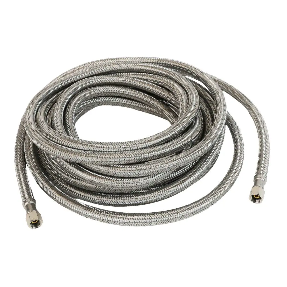 Braided Stainless Steel Hose 304 1/4" Comp X 1/4" Comp 300" Length 1