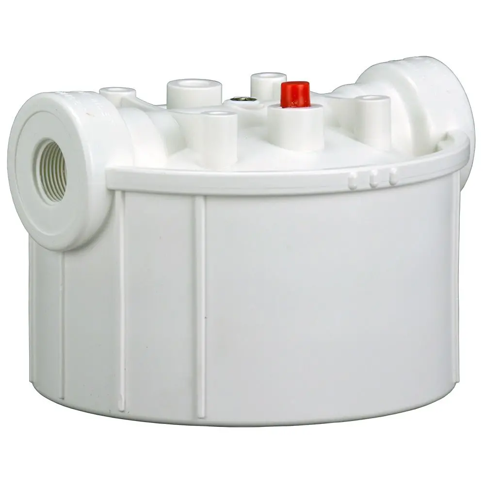Kinetico 300-210-8 White Keystone 4.5" Diameter Cap With 1/4"-18 Npt Gauge Hole 1