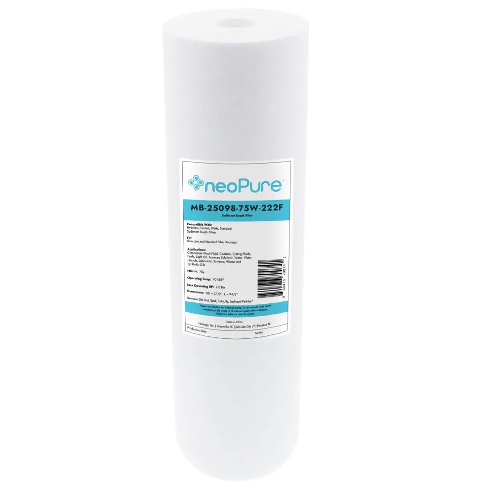 Neo-Pure Mb-25098-75W-222F 2-1/2" X 9-7/8" Polypropylene Sediment Depth Filter 75 Mic 1