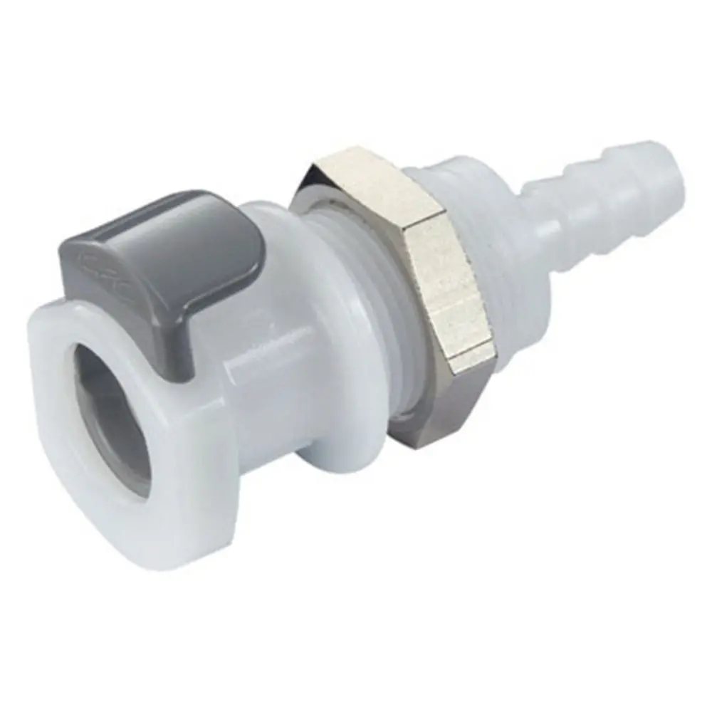 Apcd16004 Valved Panel Mount Hose Barb Coupling Body 1/4 Id Barb 1