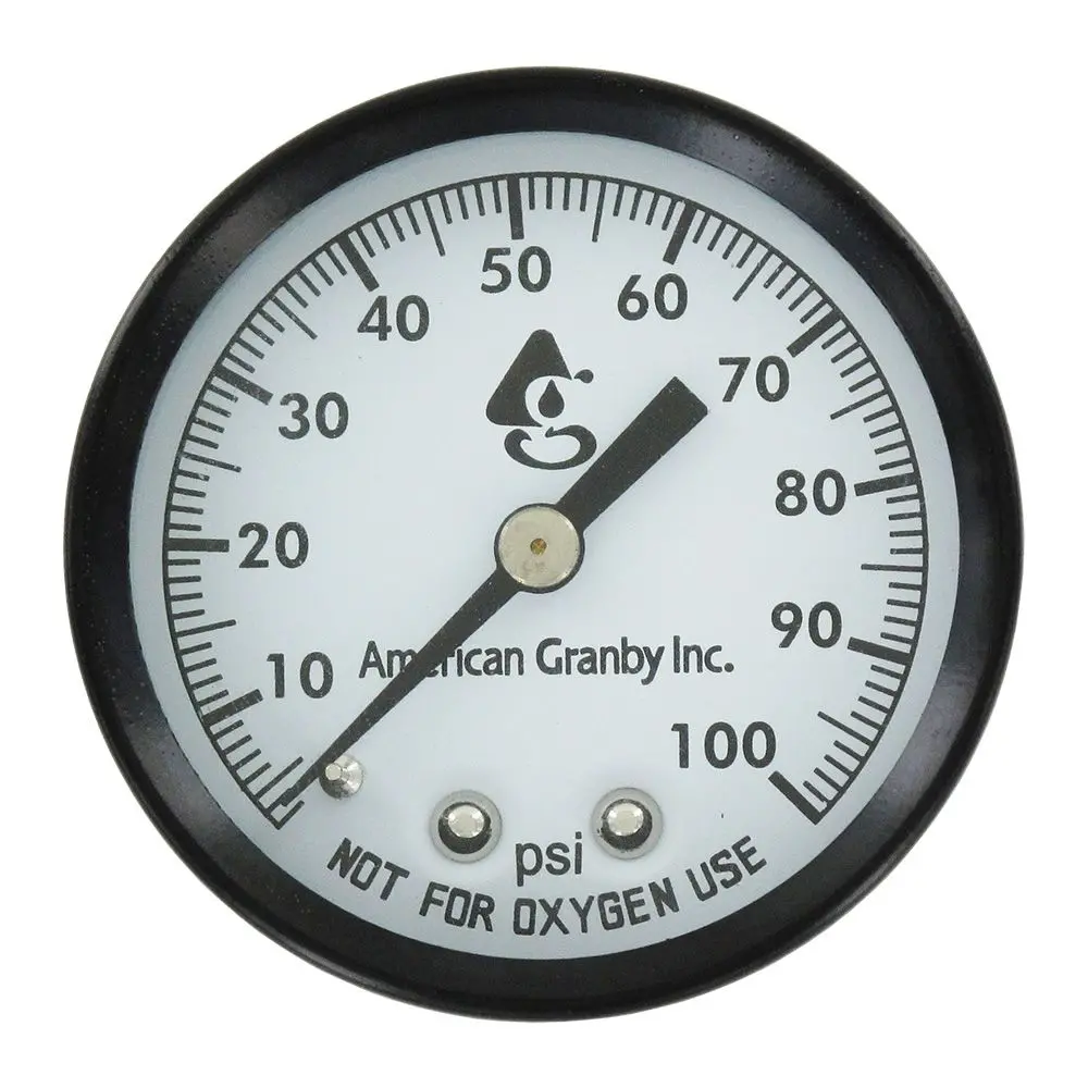 Water Pressure Gauge, Center Mount, Lead-Free 0-100 Psi 1
