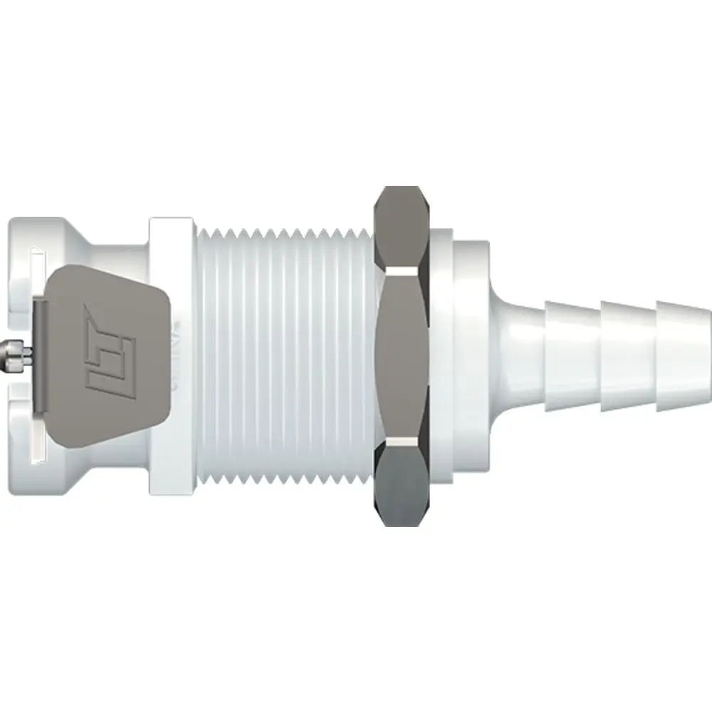Linktech 40Ac Series Panel Mt. Female, Non-Valved, 1/4" Hb, Natural Acetal 1
