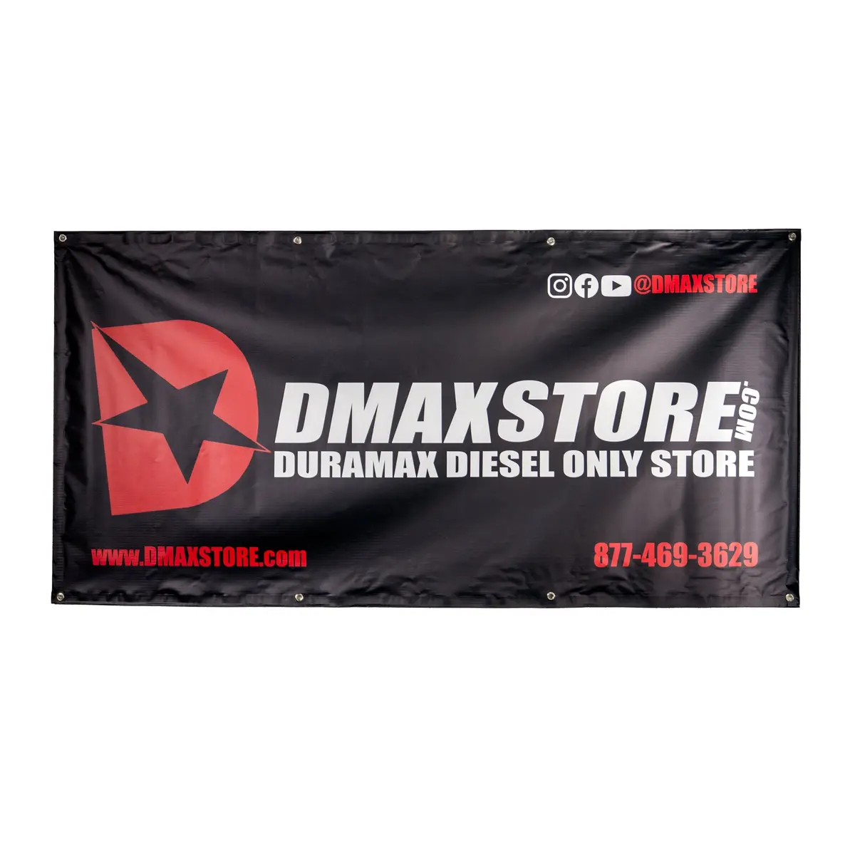 Dmaxstore Black, White & Red Banner, 3'X6' 1