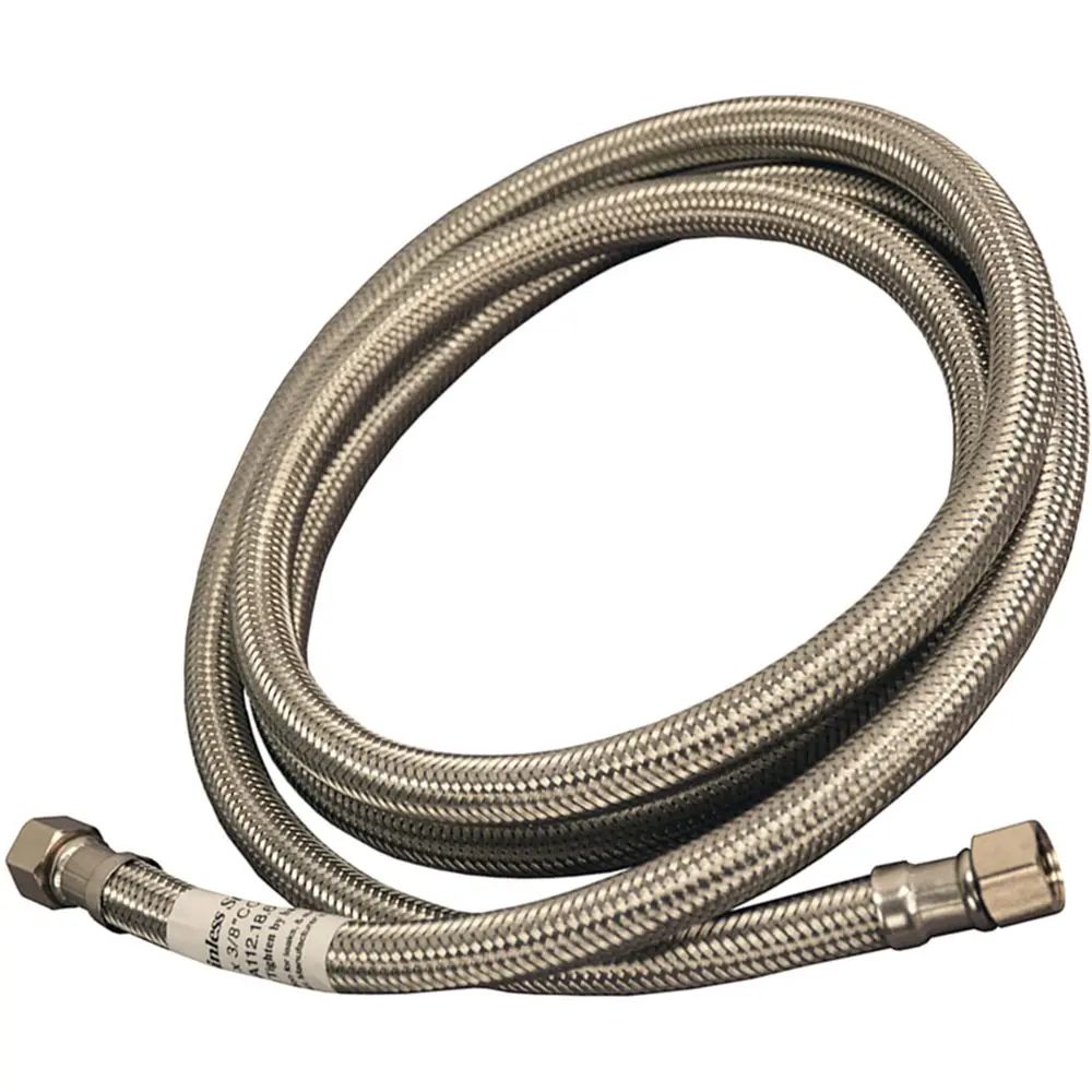 Braided Stainless Steel Water Supply 3/8 Compression X 3/8 Compression X 48" L 1
