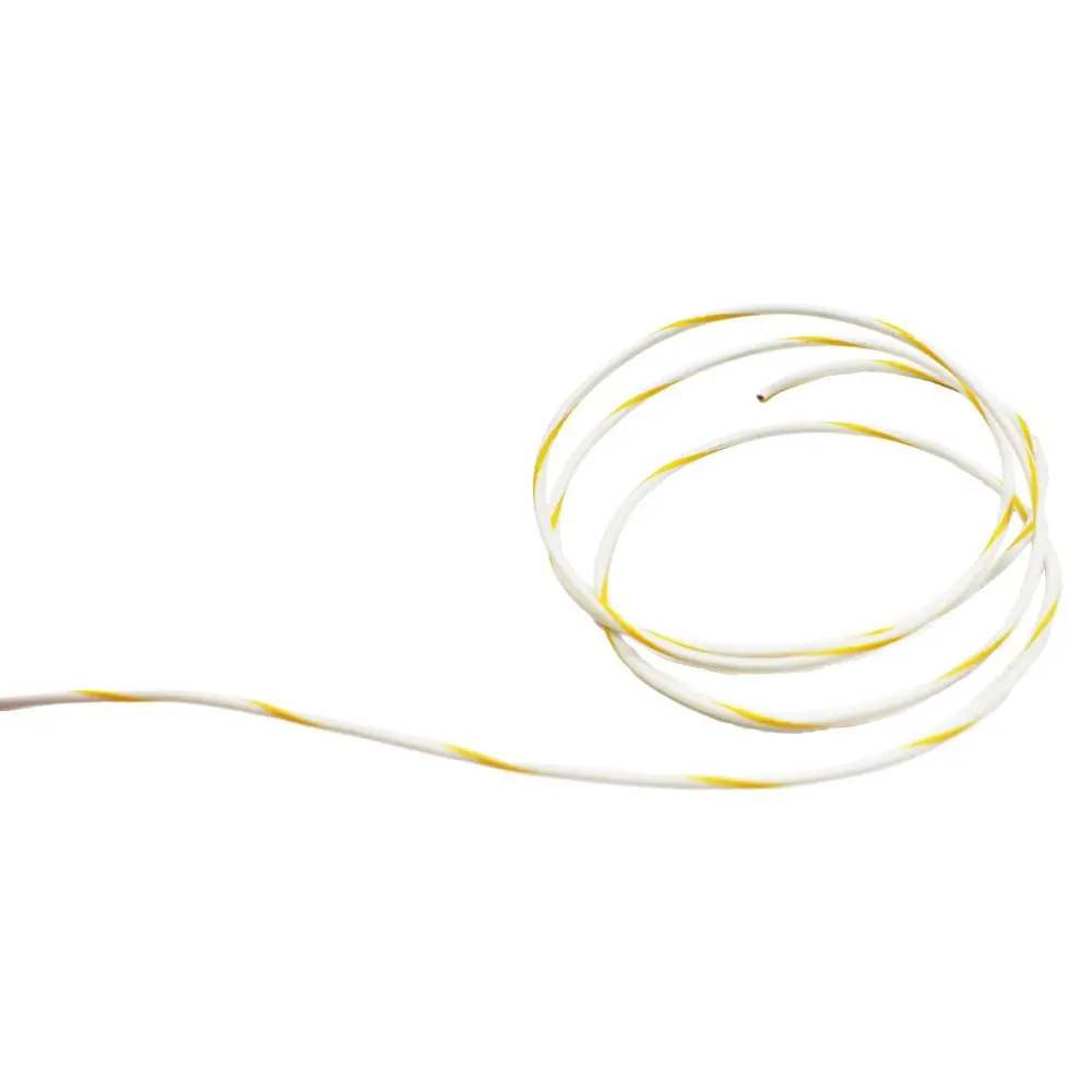 Wire - 18Awg White With Yellow Stripe 1