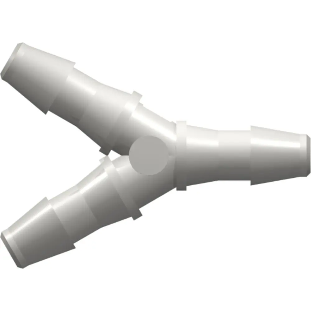 Linktech Y Tube Fitting With 200 Series Barbs, 1/4" (6.4 Mm) Id Tubing, White Nylon 1