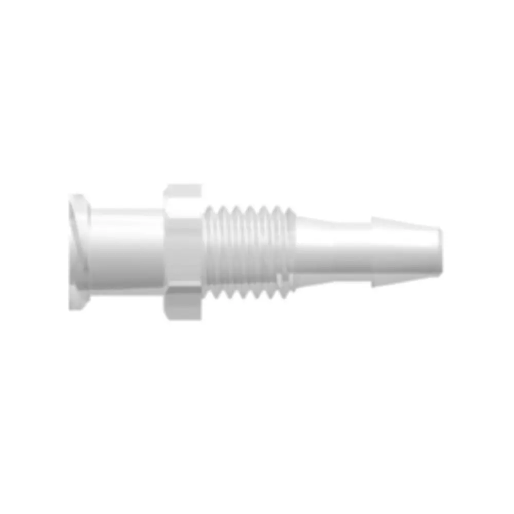 Linktech Female Luer Thread Style Panel Mount 1/4-28 Unf To 200 Series Barb, 1/8" (3.2 Mm) Id Tubing, Natural Polypropylene 1