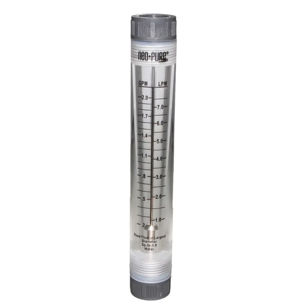 Neo-Pure Inline Flowmeter 0.1-1Gpm 1/2" Fnpt 1