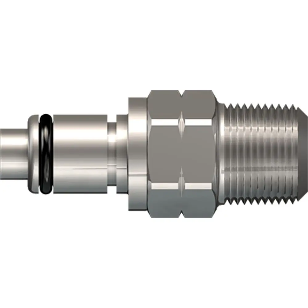 Linktech 40Cb Series Male Thread Male, Valved, 1/4" Mnpt, Chrome Brass, Buna N 1