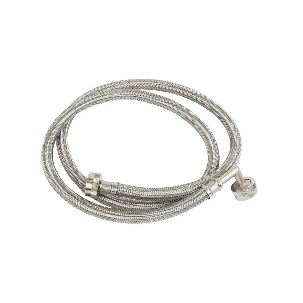 Braided 304 Ss Wash Machine Hose ¾ Fht X ¾ Fht 90° End 60" Length 1