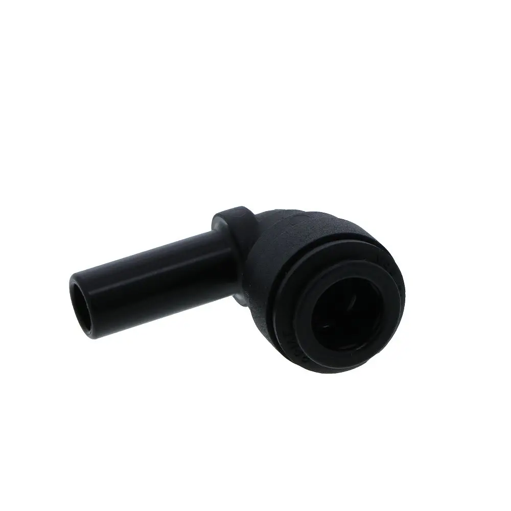 John Guest Stem Elbow Connector Black Polypropylene - 3/8 Stem X 3/8 2