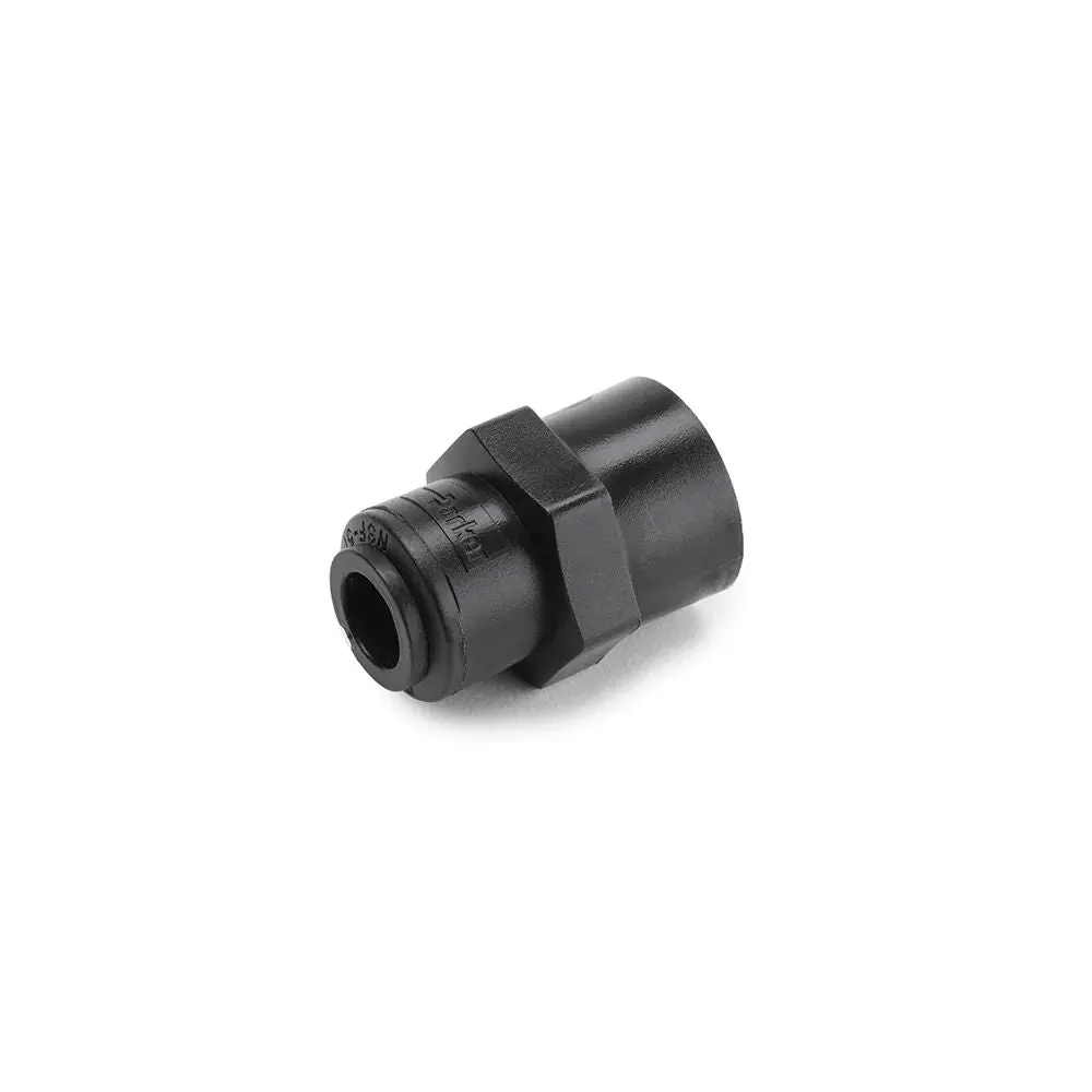 Black Kynar Pvdf Female Connector - 3/8 X 1/4 Nptf 1