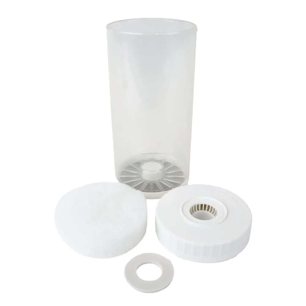 4-1/2" X 10" Refillable Empty Cartridge Clear Body, White Cap 1