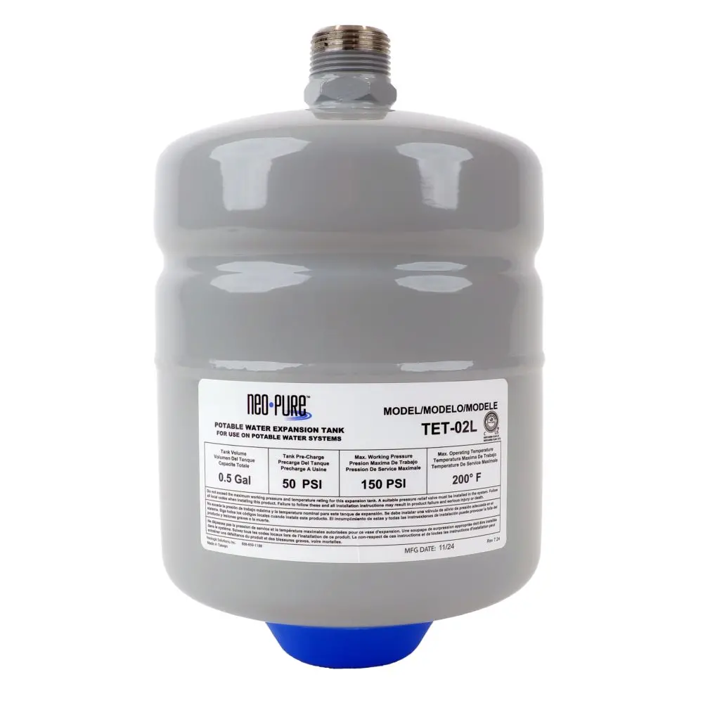 Neo-Pure Thermal Expansion Tank 0.52 Gal (2 Liter) 3/4 Mnpt - Gray 1