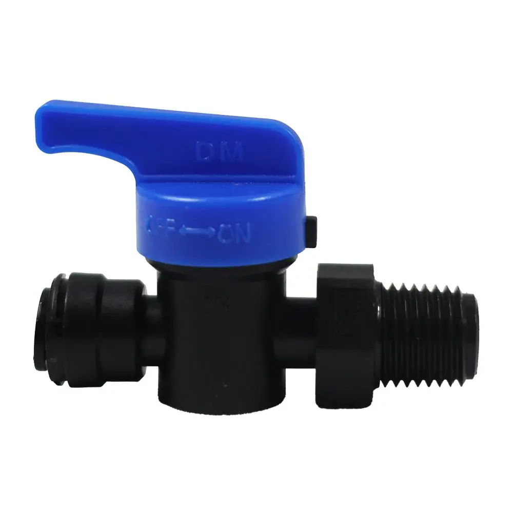 Neofit Polypro Black Hand Valve Male Connector 1/4" Od X 1/4" Nptf 1