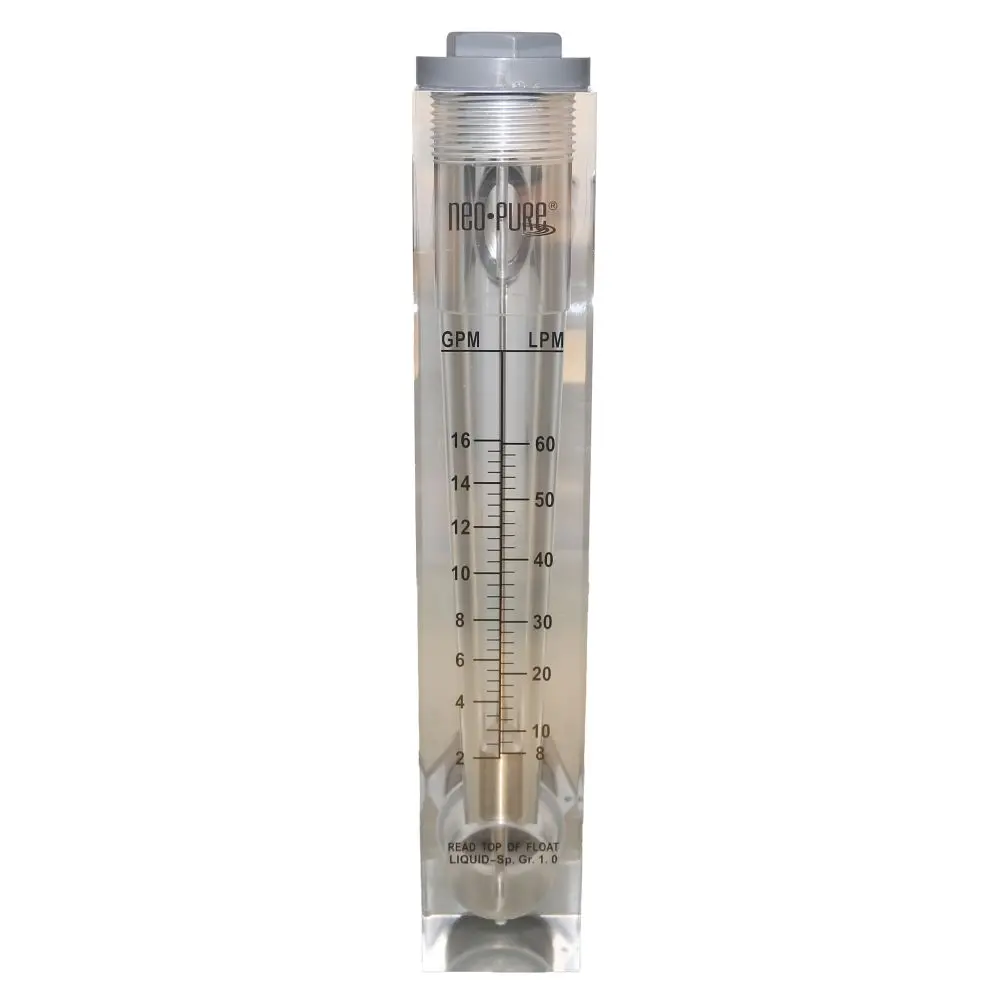 Neo-Pure Panel Mount Flowmeter 2-10Gpm 3/4" Mnpt 1