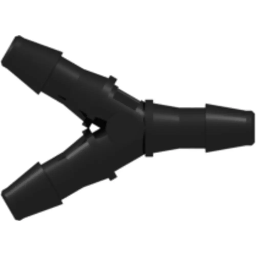 Linktech Y Tube Fitting With 200 Series Barbs, 3/32" (2.4 Mm) Id Tubing, Black Nylon 1