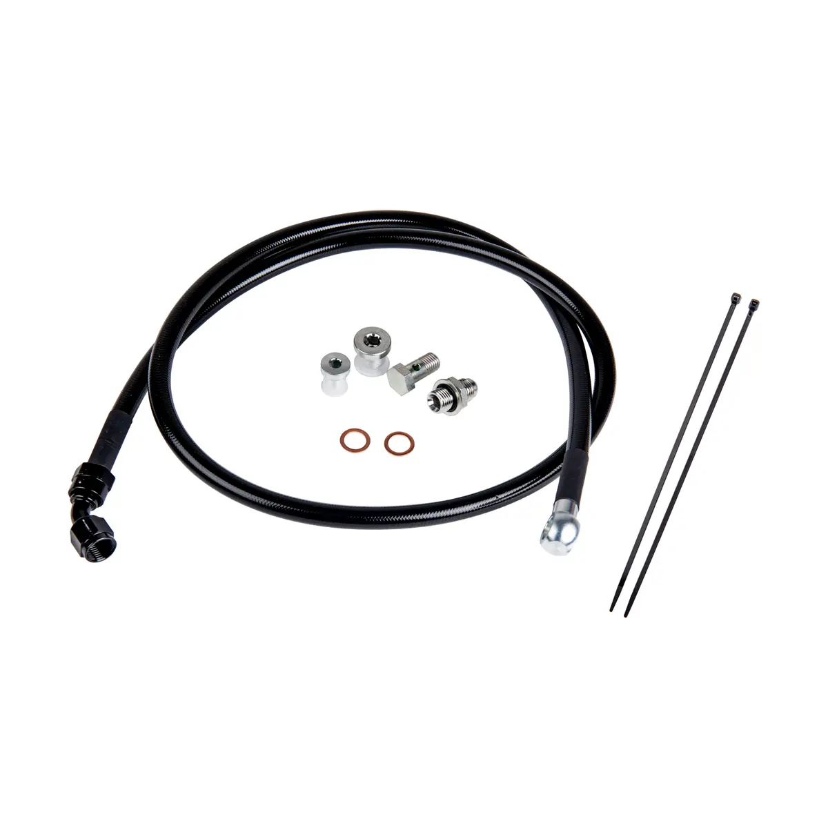 Fleece Performance Remote Turbo Oil Feed Line Kit For 6.6L Duramax Turbo, 2001-2016 Lb7/Lly/Lbz/Lmm/Lml 1