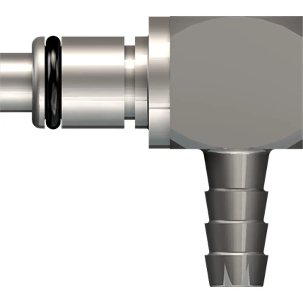 Linktech 40Cb Series Elbow Male, Valved, 1/4" Hb, Chrome Brass, Buna N 1