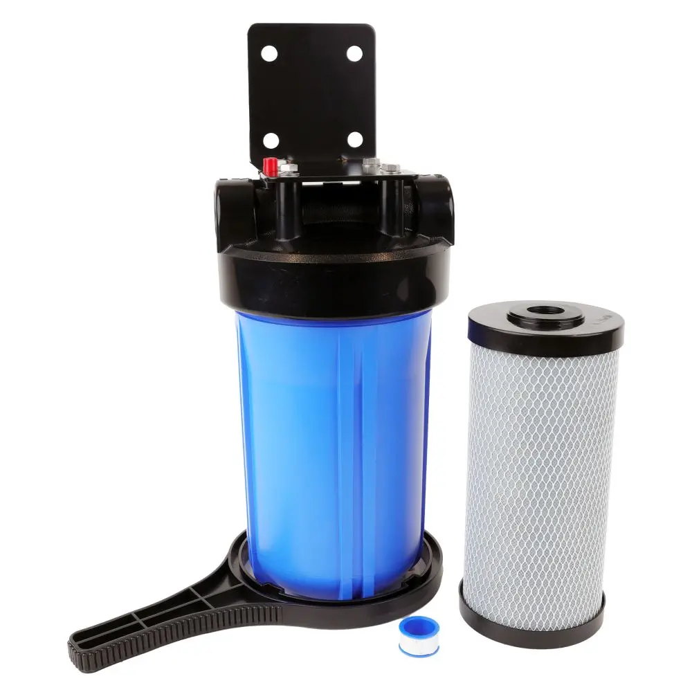 Whole House Water Filter Housing, 10" X 4.5" Twin Stage Filtration Universal Housing 1” Rpt Port 1