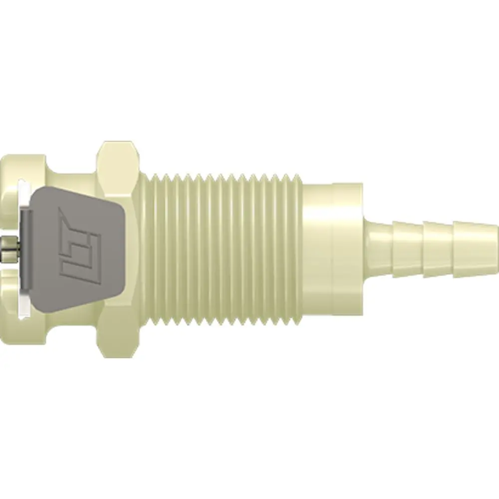 Linktech 20Pp Series Panel Mt. Female, Valved, 1/8" Hb, Molded Almond Color, Polypropylene, Epdm 3