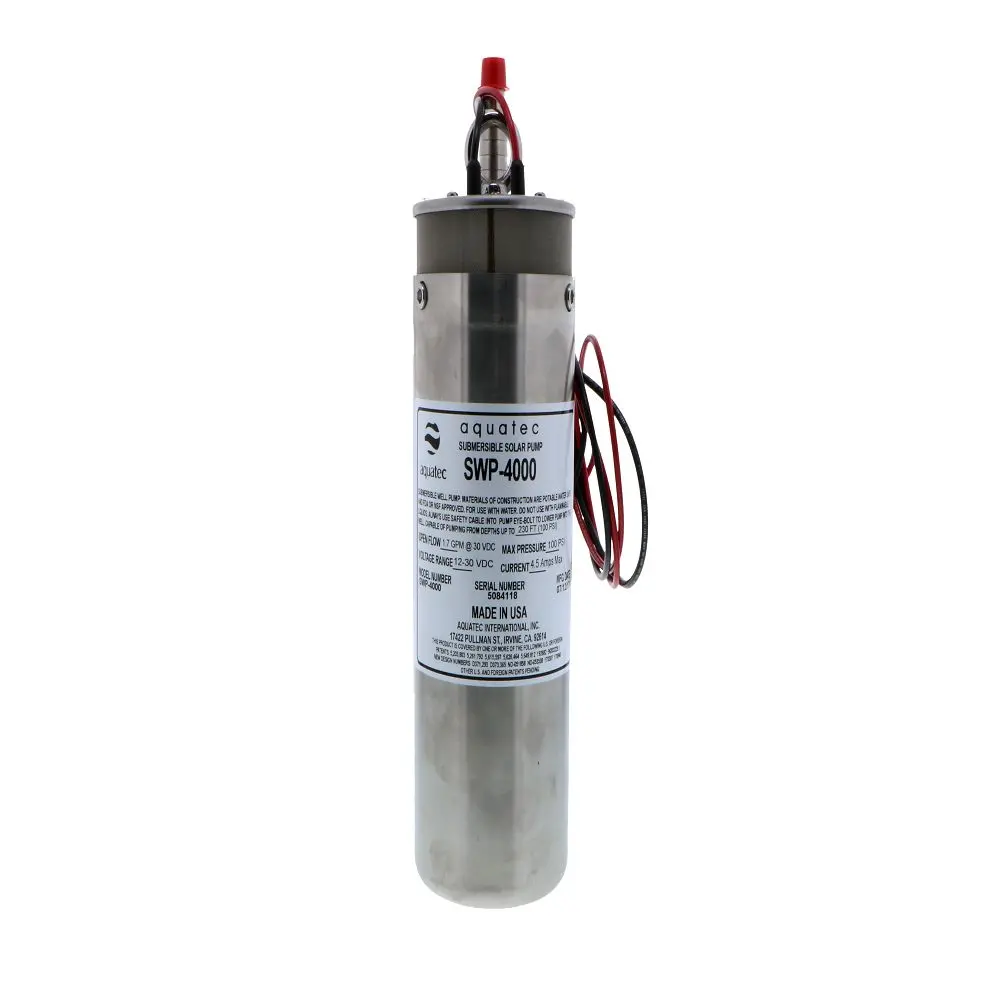 Aquatec Swp-4000 Submersible Solar Diaphragm Pump 1.7 Gpm, 12-30 Vdc 1