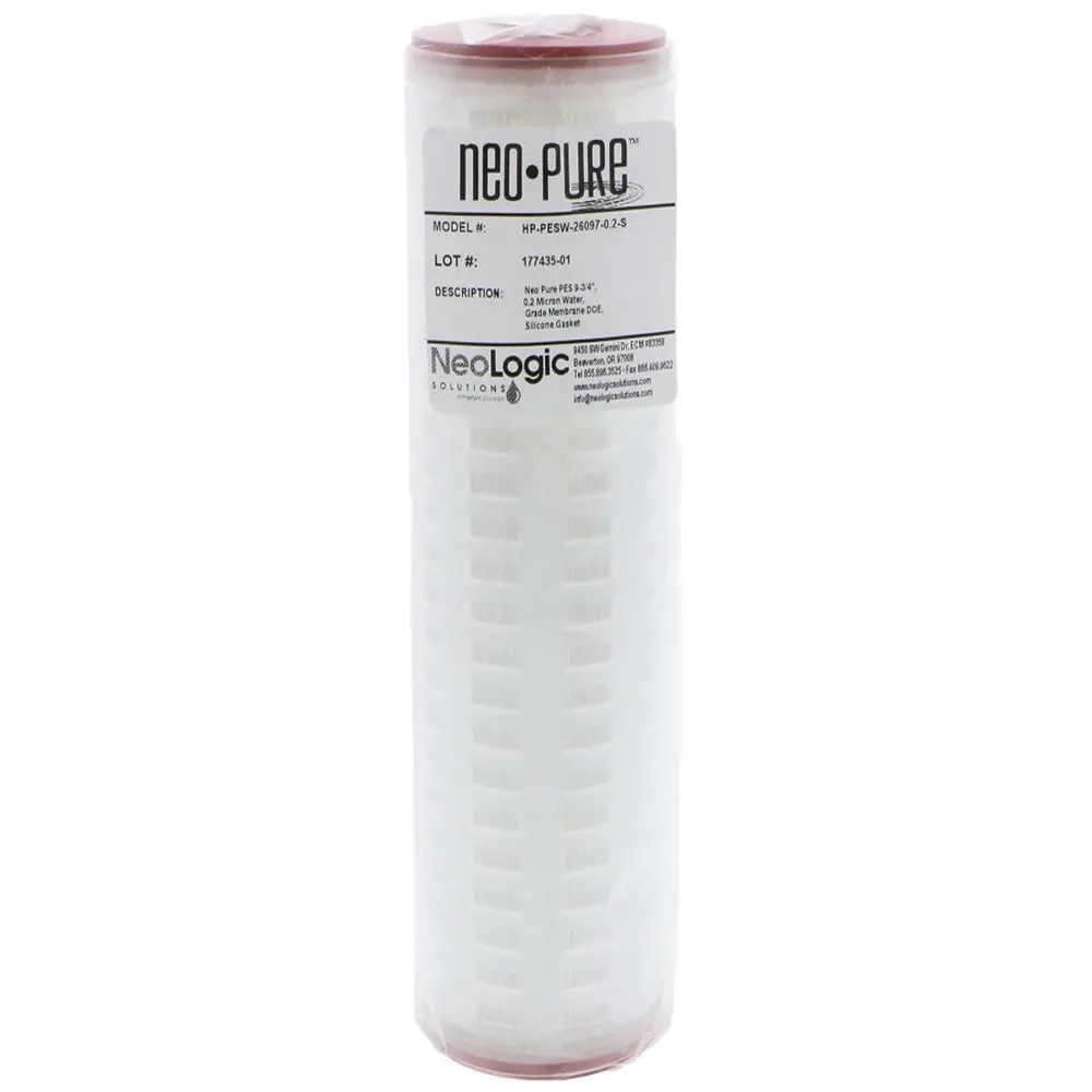 Neo-Pure 9-3/4" Pes Water Grade Membrane 0.2 Micron Doe Silicone O-Rings 1