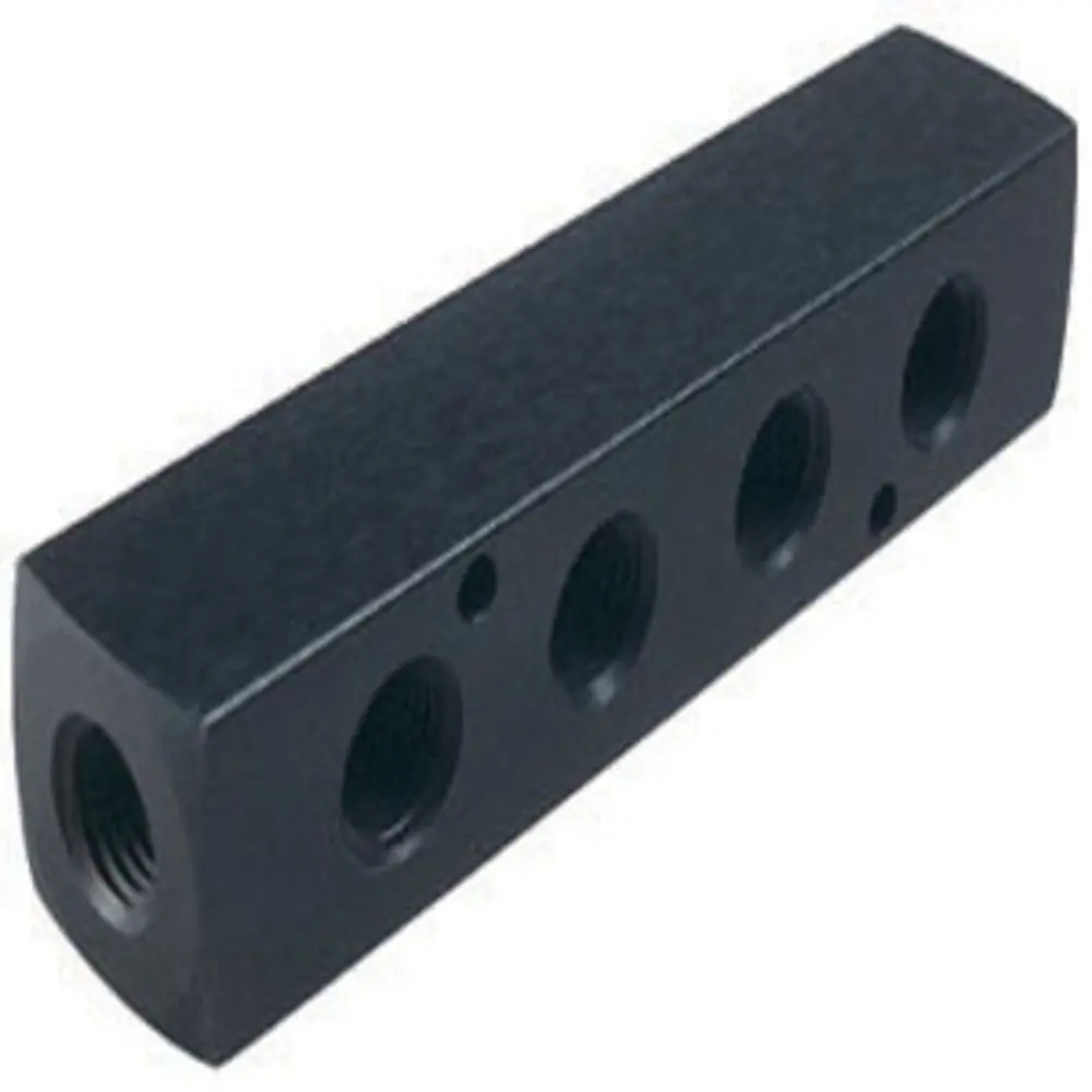 4M4 - 4 Port Anodized Aluminum Manifold 1/4 Npt 1