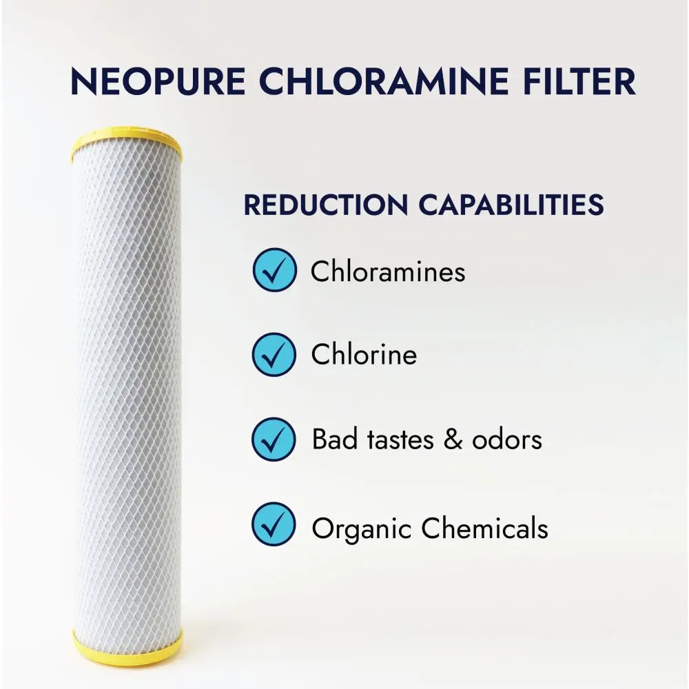 Neo-Pure Chlm-4520 20" X 4-1/2" Chloramine Carbon Block Filter 1 Micron 2