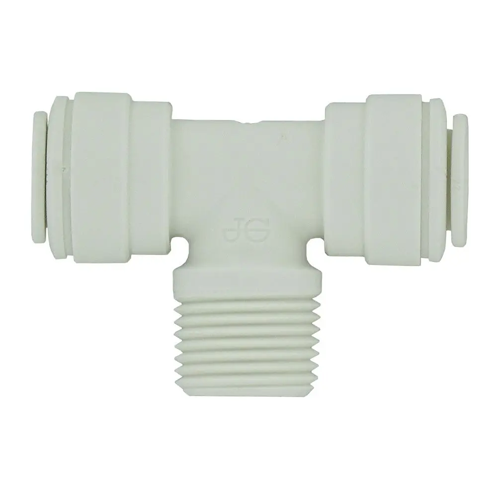 John Guest Fixed Tee Adapter Polypro - 3/8 X 3/8 X 3/8 Mnpt Branch 1