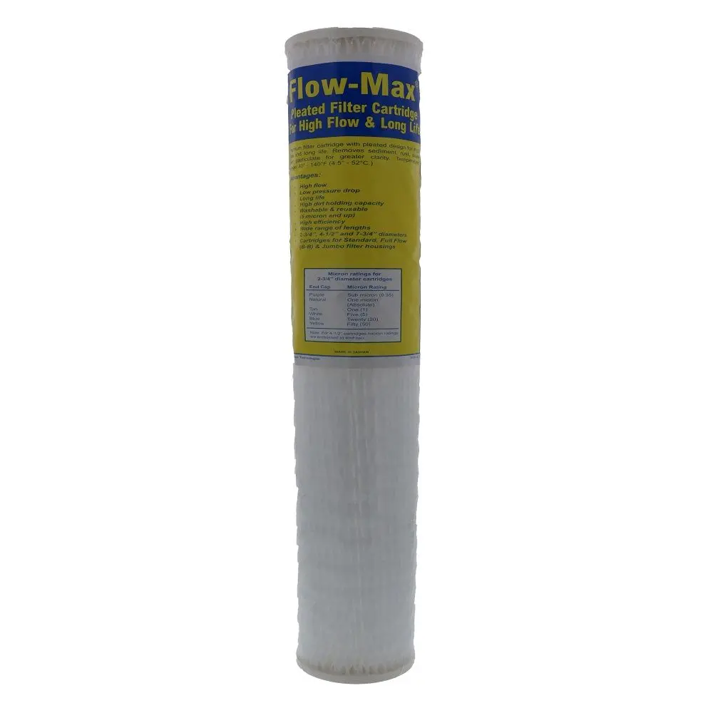 19-1/2" X 2-3/4" Flow-Max Pleated Poly - 5 Mic 1