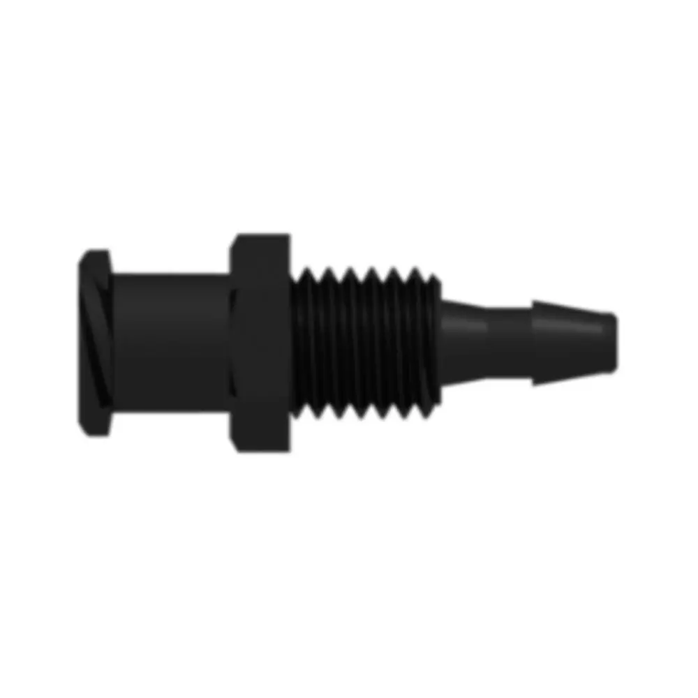 Linktech Female Luer Thread Style Panel Mount 1/4-28 Unf To 200 Series Barb, 3/32" (2.4 Mm) Id Tubing, Black 1