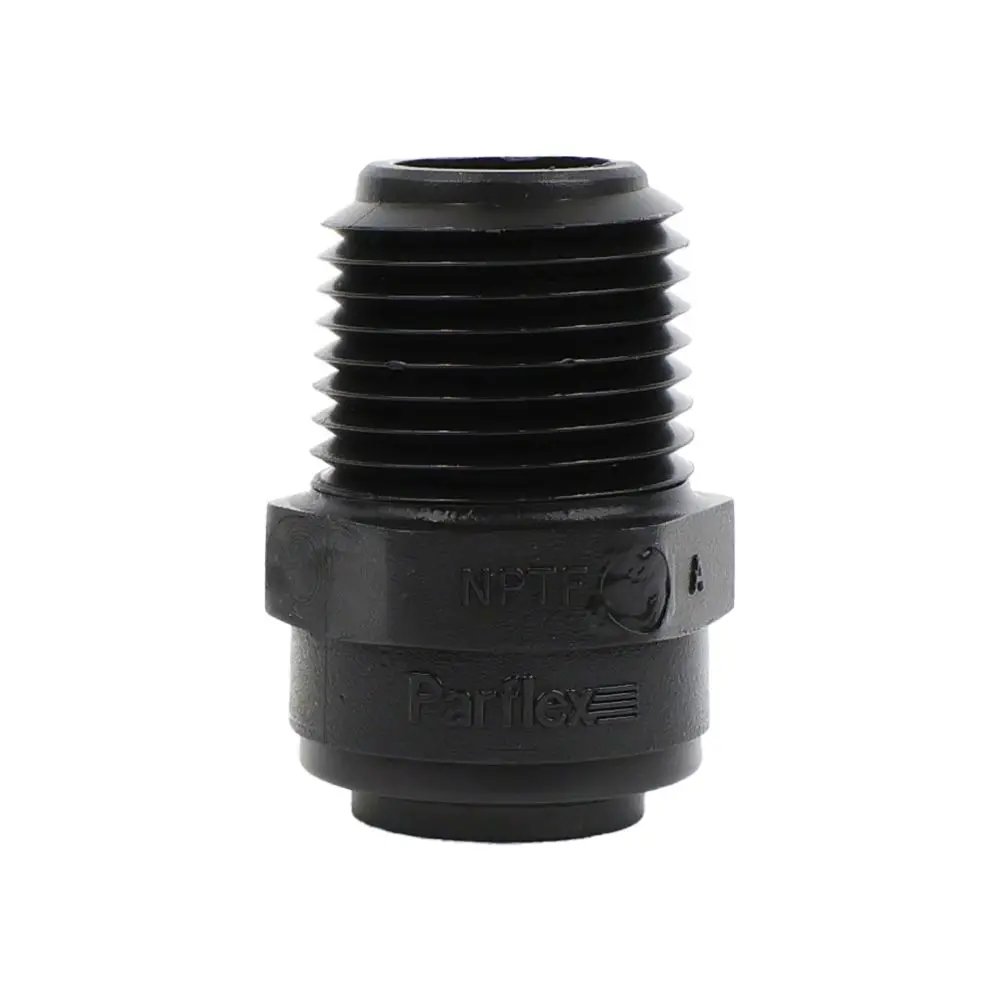 Parker Kynar Male Connector Black - 1/2 X 1/2 Nptf 1