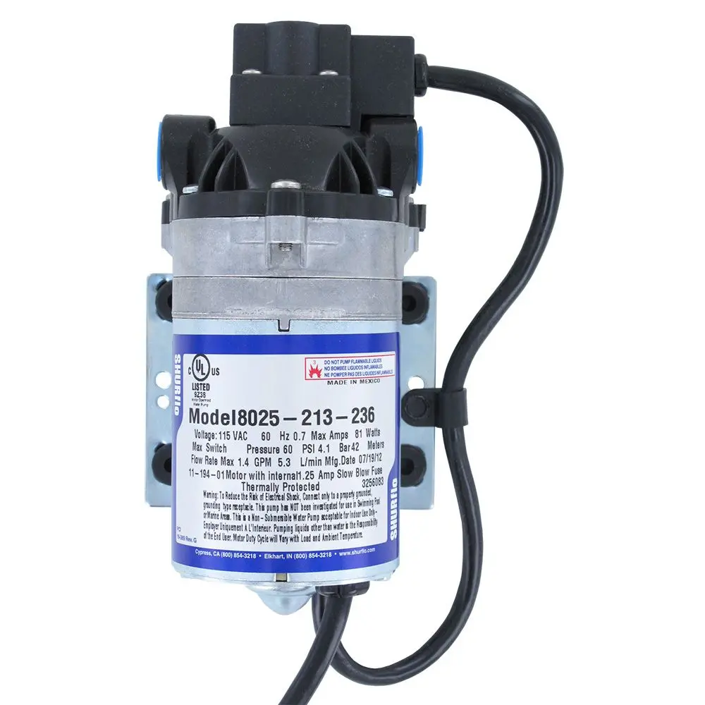 Shurflo 8025-213-236 Delivery Pump 1.4 Gpm 60 Psi 115V 1