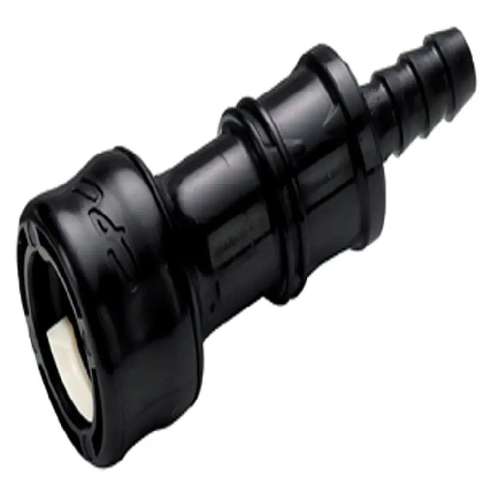 Bacd17006mblk Valved Hose Barb Coupling Body Molded Black 3/8 Id Barb 1