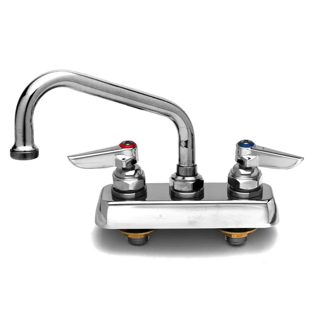 T&S Brass B-1111 Deck Mounted Workboard Faucet With 4" Centers, 8" Swing Nozzel 1