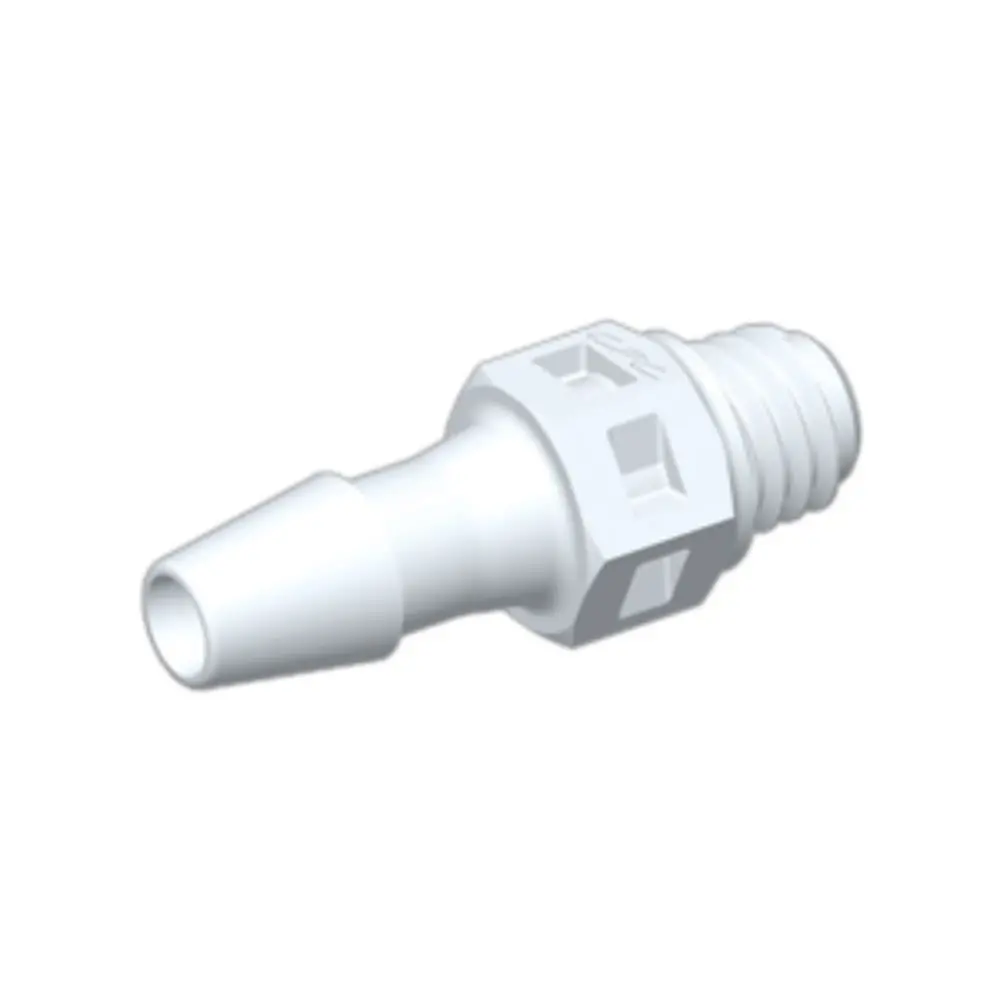 Fitquik Polypropylene Thread To Tube Straight Fitting - Tapered 10-32 Unf To 5/32 Hose Barb 1