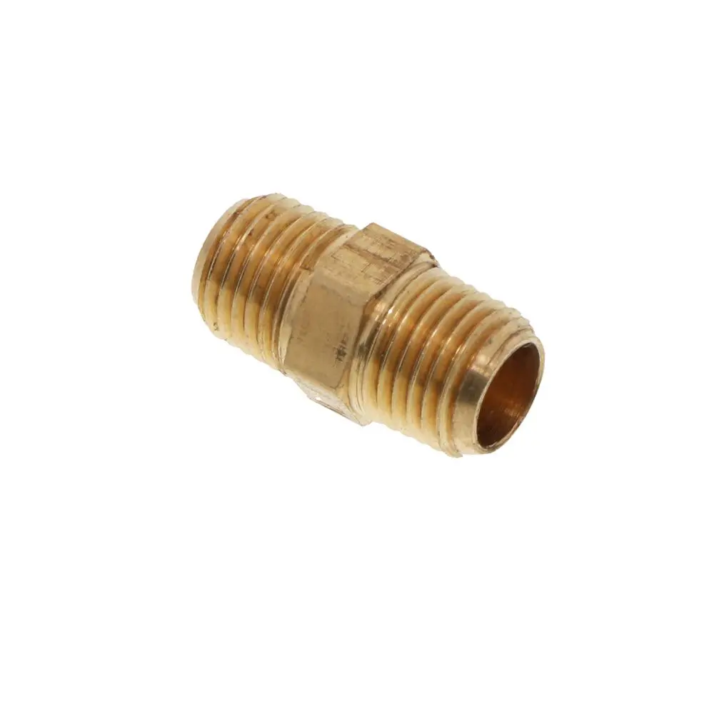 Lead-Free Brass Hex Nipple Threaded 1/4 Mpt X 1 L 1