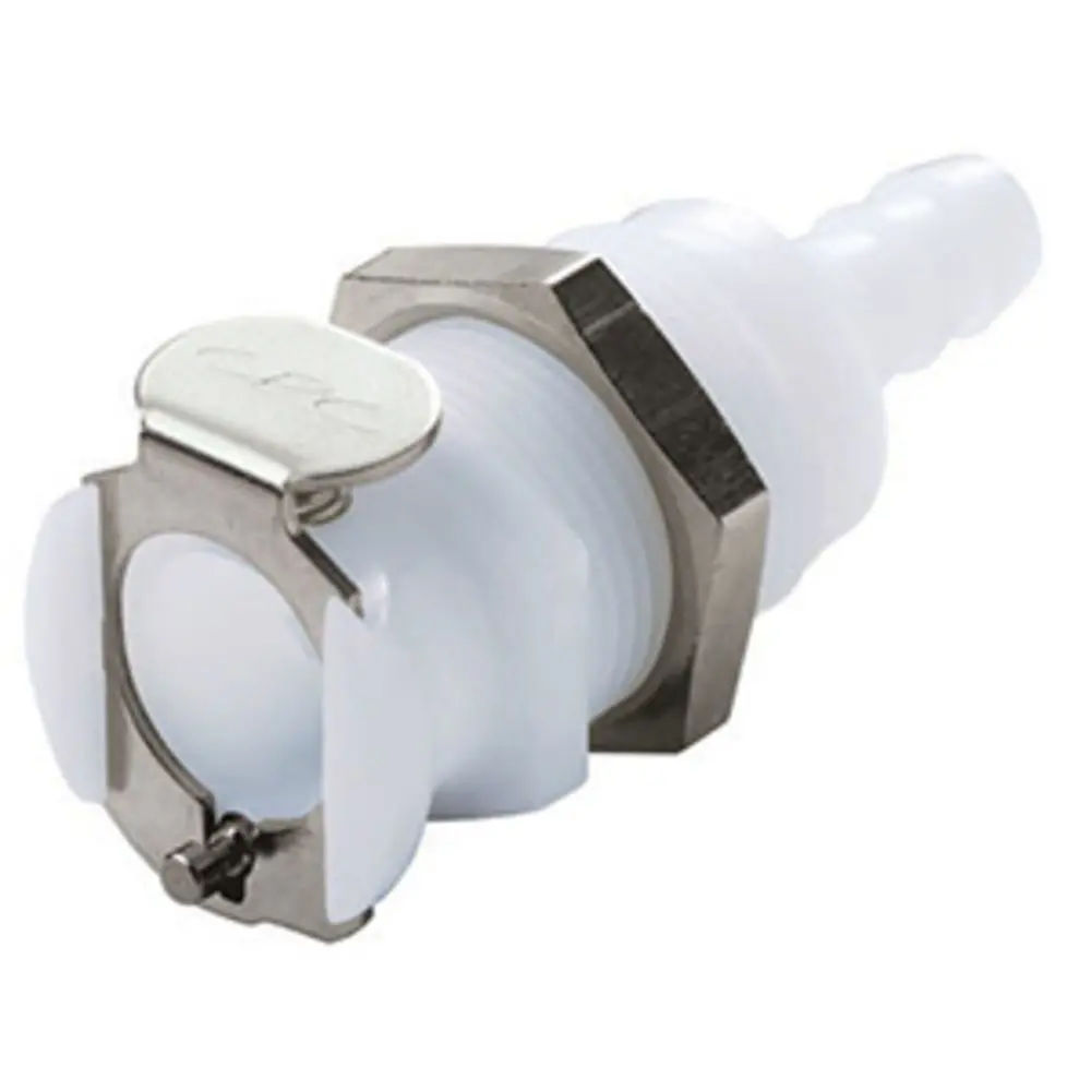 Plcd16004 Valved Panel Mount Hose Barb Coupling Body 1/4 Id Barb 1