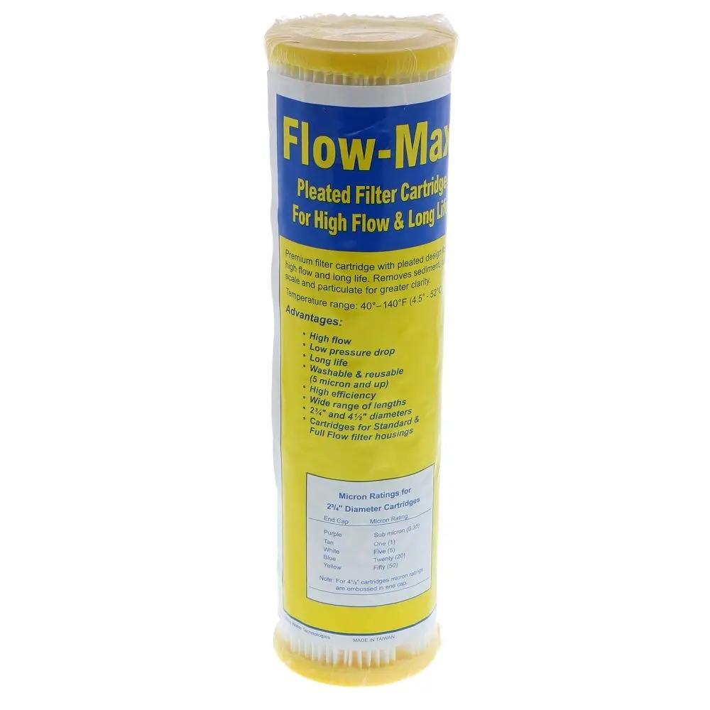 9-3/4" X 2-3/4" Flow-Max Pleated Poly - 50 Mic 1