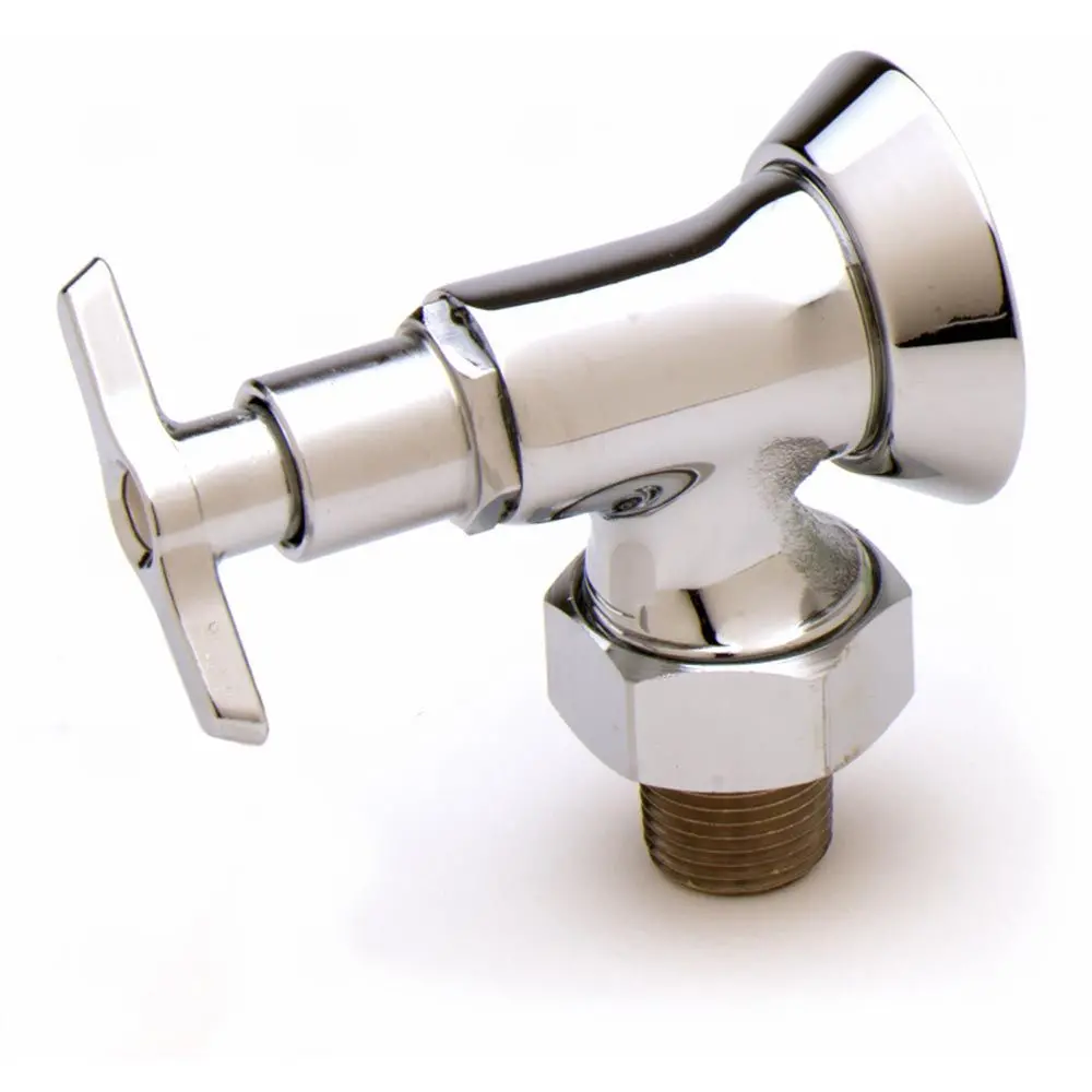 T&S Brass B-1350 Loose Key Angle Stop, 1/2 Ips Female Inlet, 1/2 Ips Male Outlet 1