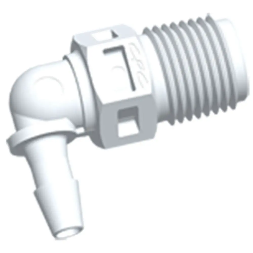 Fitquik Nylon Thread To Tube Elbow Fitting - 1/8 Npt To 1/8 Hose Barb 1