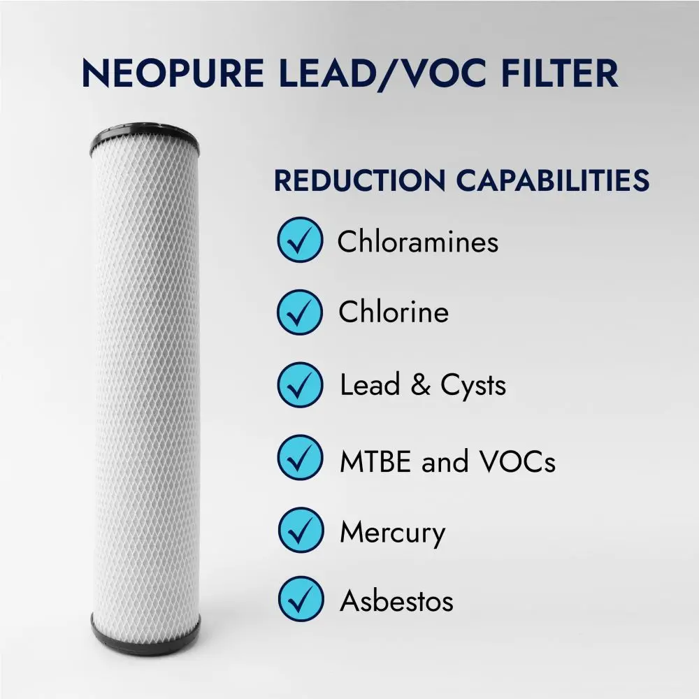 Neo-Pure Ctox-4520 20" X 4-1/2" Chloramine/Voc/Lead Carbon Block Filter 0.5 Micron 2